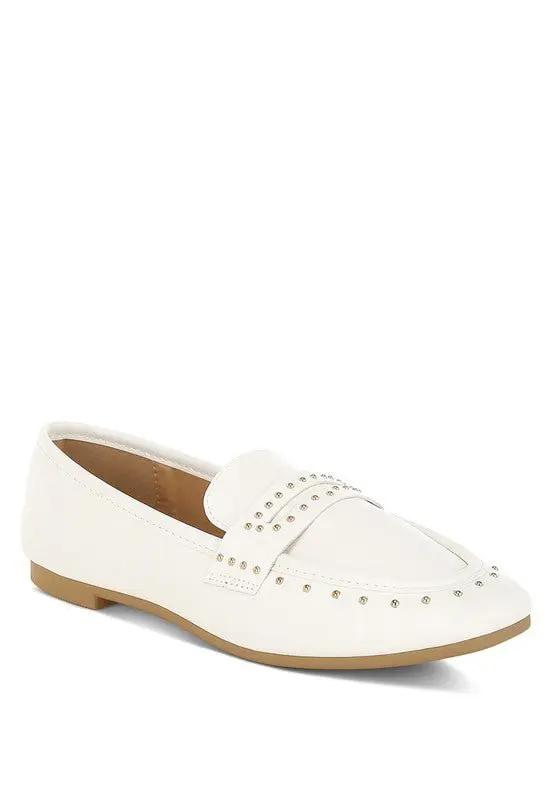 Dorlina Studded Faux Leather Loafers for Stylish Comfort - Love Salve